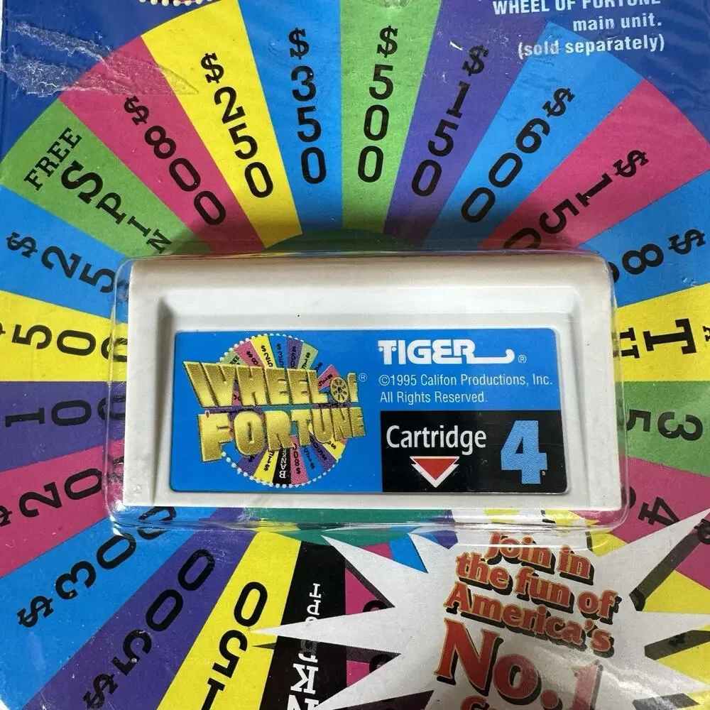 Vintage Wheel Of Fortune Game Cartridge #4 by Tiger 1995